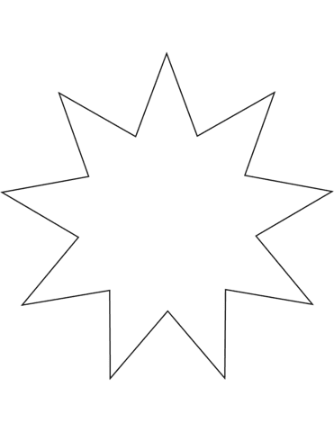 9 Point Bahai Star Free Coloring Page