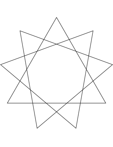 9 Point Star Free Coloring Page