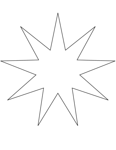 9 Point Star To Printable Free Coloring Page