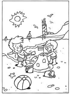 A Swimming For Kids Coloring Page