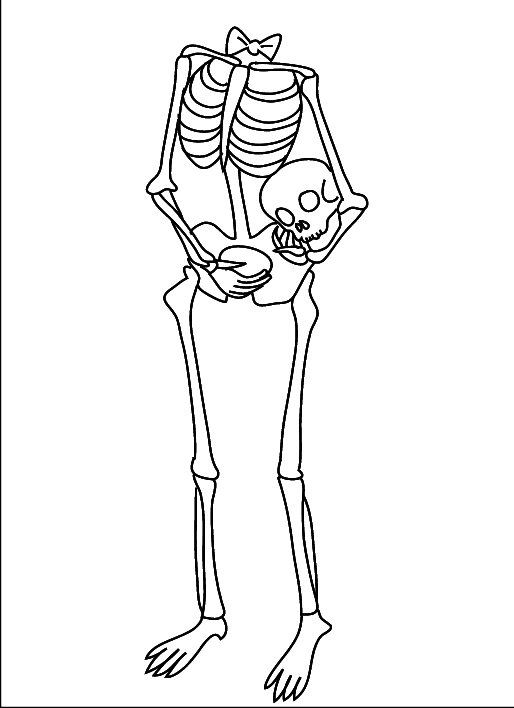A funny Skeleton coloring page Coloring Page