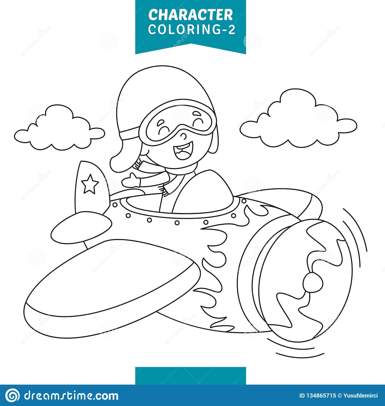 An Astronaut Of Character Coloring Page