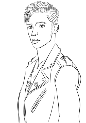 Andy Biersack from Black Veil Brides Free Coloring Page