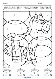 Animal Color by Number Coloring Page
