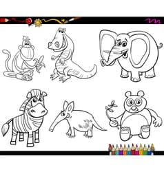 Animals Set Coloring Page Coloring Page