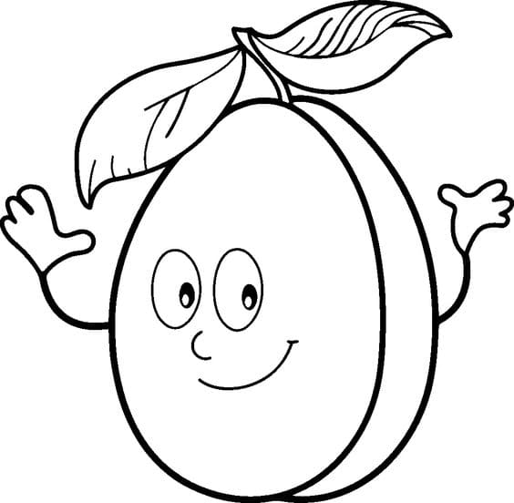 Apricots fruits coloring pages for kids To Print