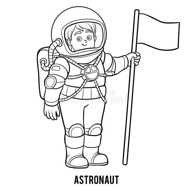 Astronaut Children Coloring Page