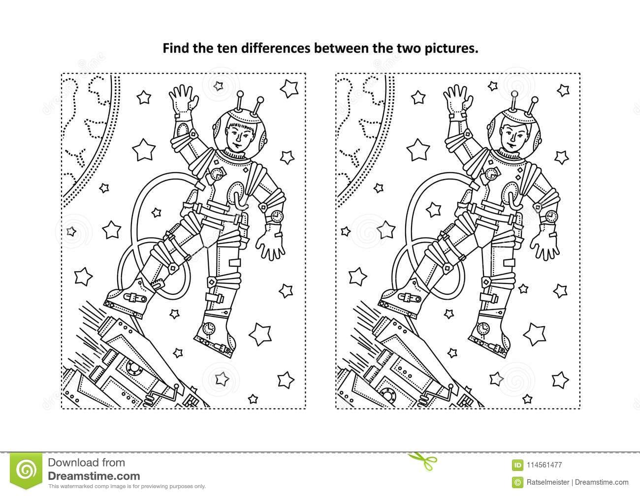 Astronaut For Children Free Coloring Page