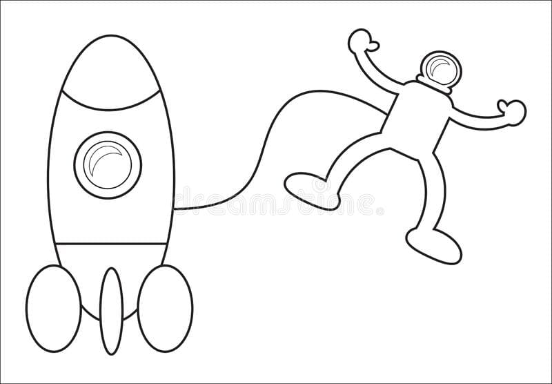 Astronaut For Children Coloring Page