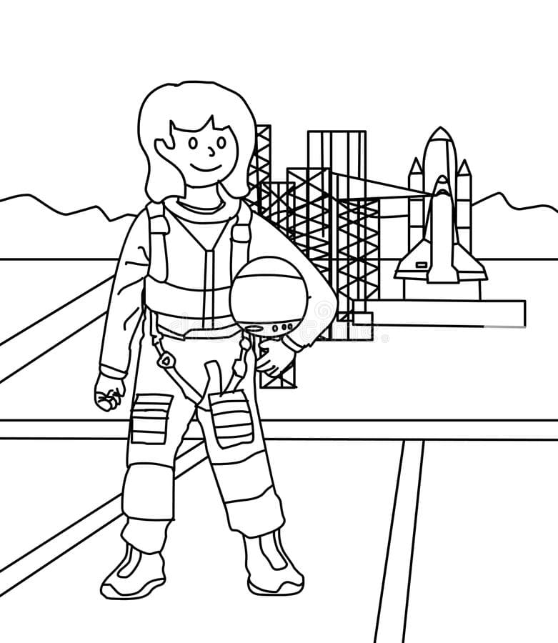 Astronaut Free Printable Coloring Page
