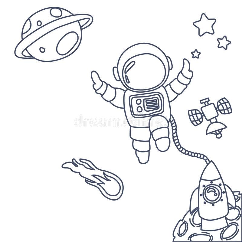 Astronaut Free Coloring Page