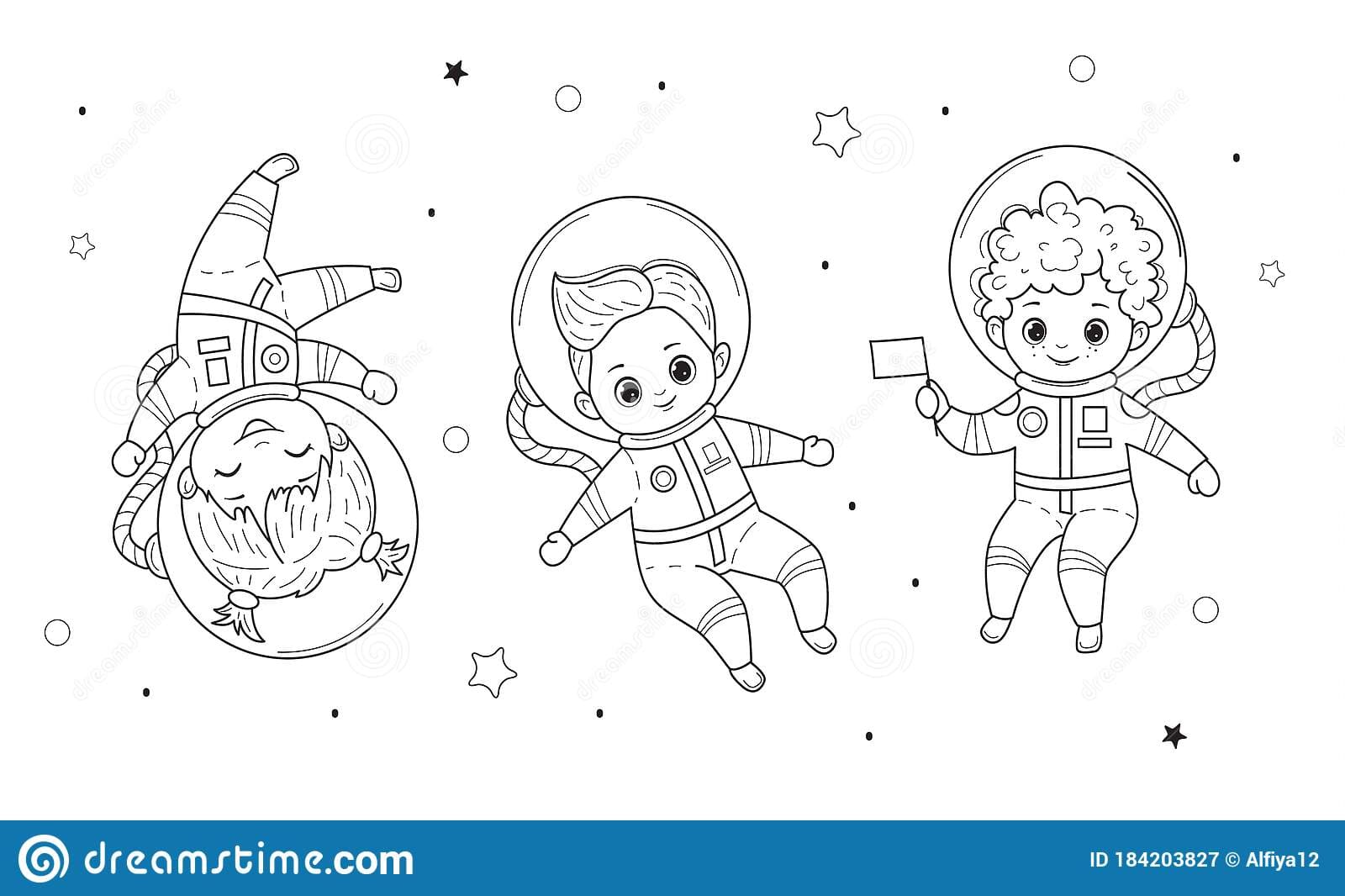 Astronaut Kids Coloring Page