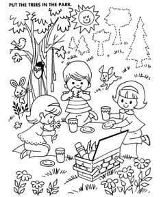At The Park Coloring Pages