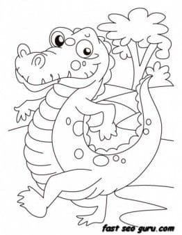 Avatar cute Face Crocodile Free Coloring Page