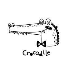 Avatar cute Face Crocodile Coloring Page