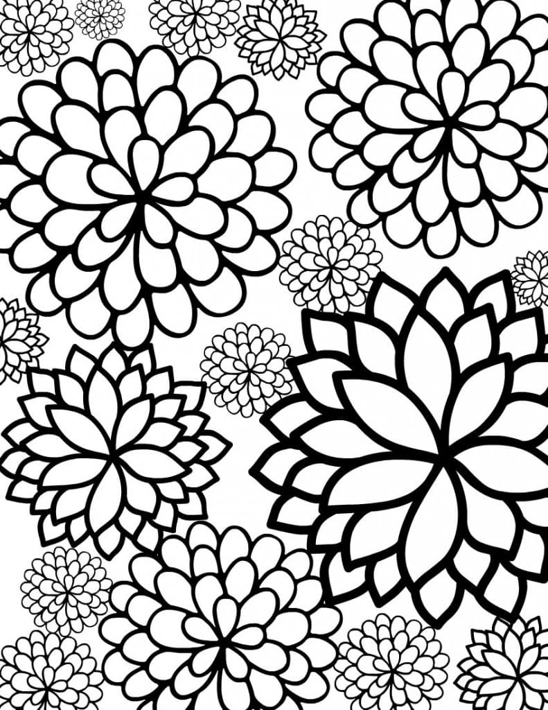 Awesome Coloring Page Flowers Color Pages Dahlia With Bloodbrother