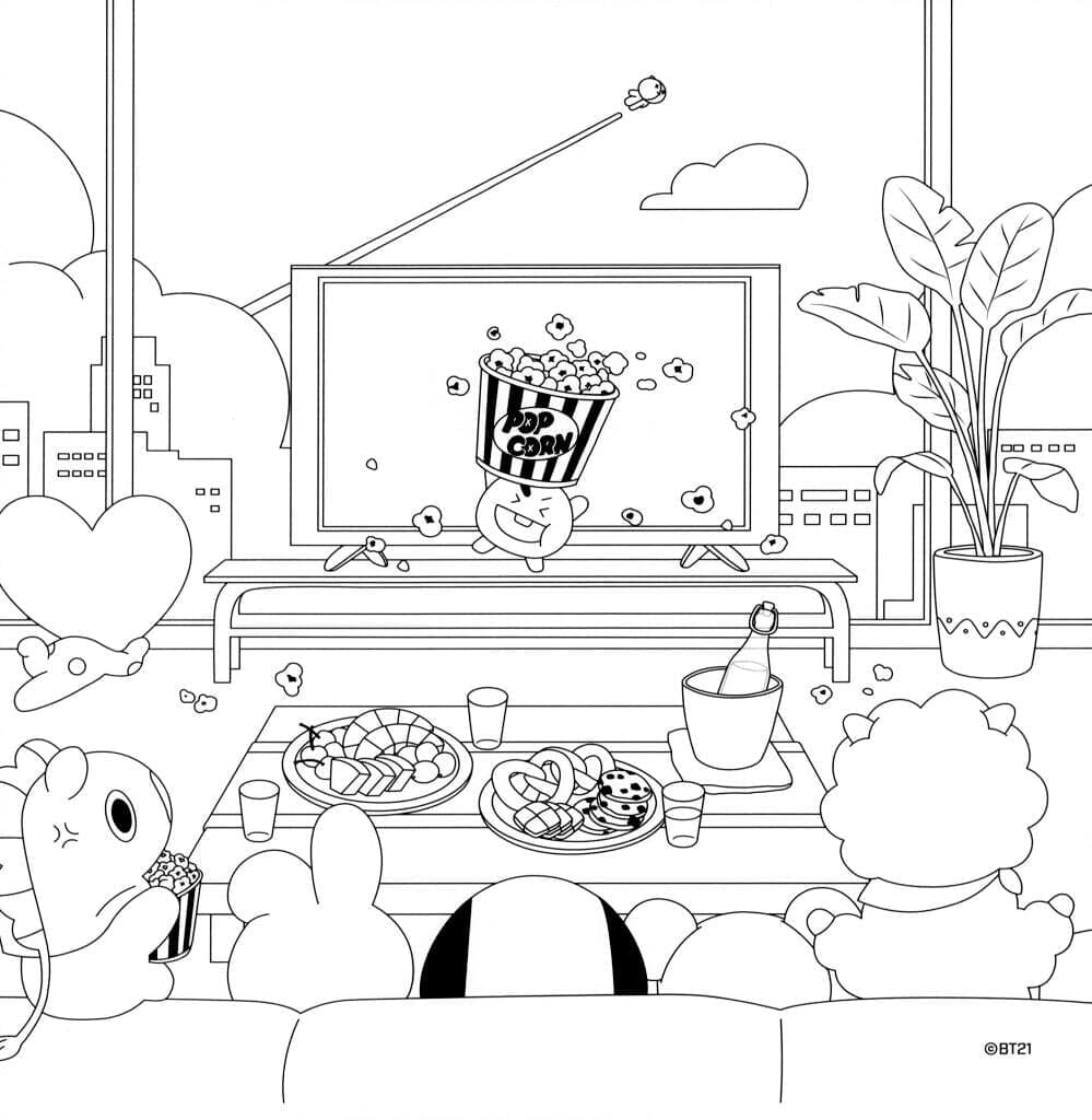 BT 25 watching TV Coloring Pages   Coloring Cool