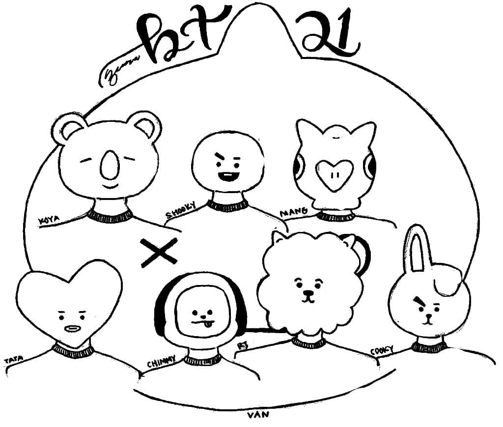 BTS in the masks of their heroes BT 21