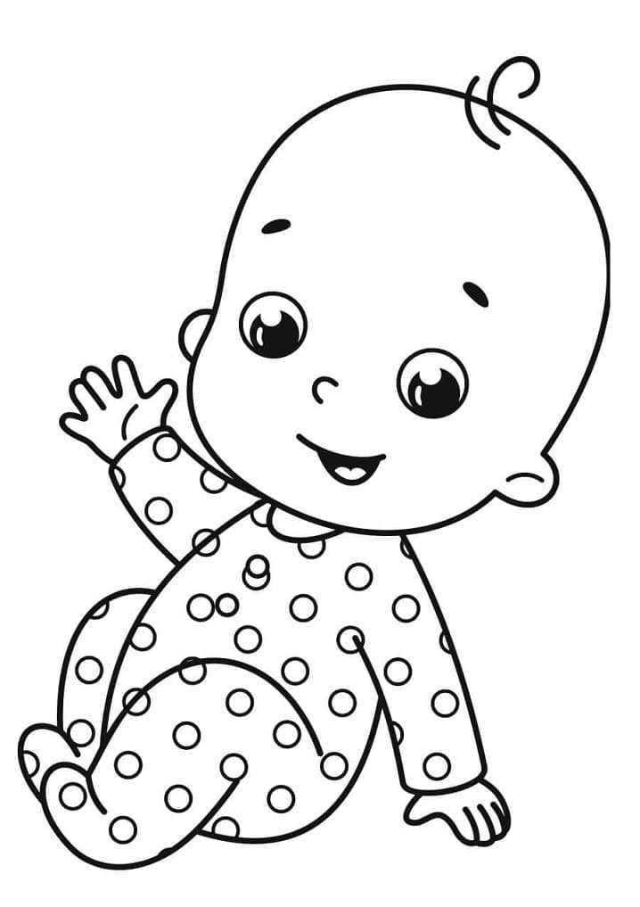 Baby Boy Waving Hand coloring Coloring Page