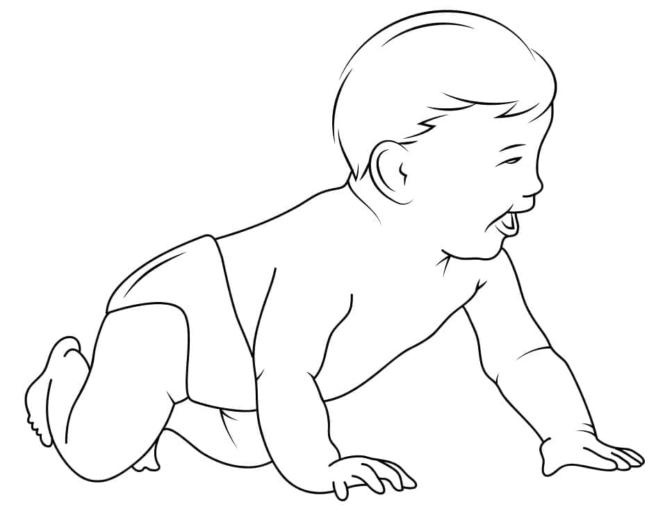 Baby Laughing Coloring Page