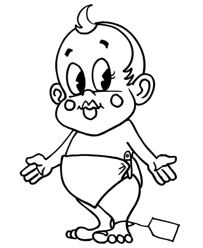 Baby Standing To Print Coloring Page