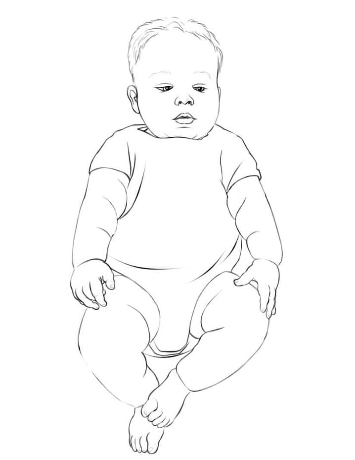 Baby in an Infant Coloring Page