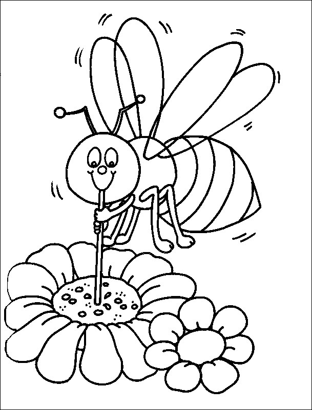 Bee For Honey Lovers Coloring Page