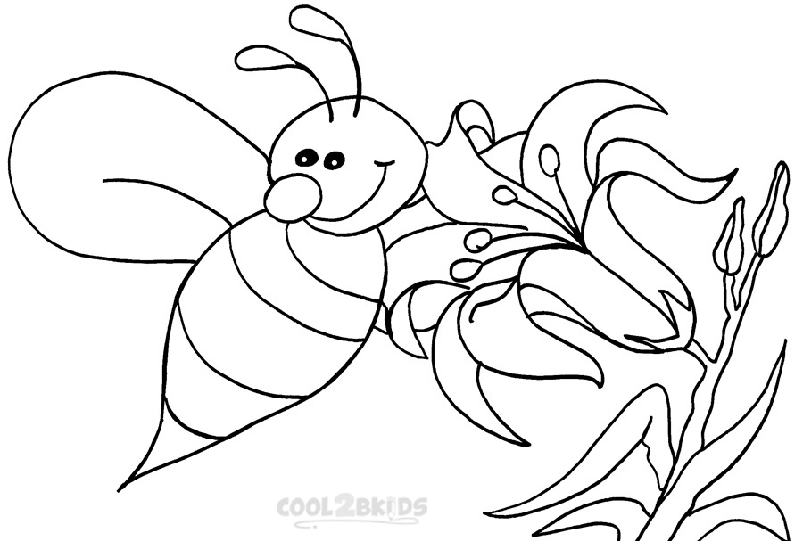 Bee On a Flower For Chirldren