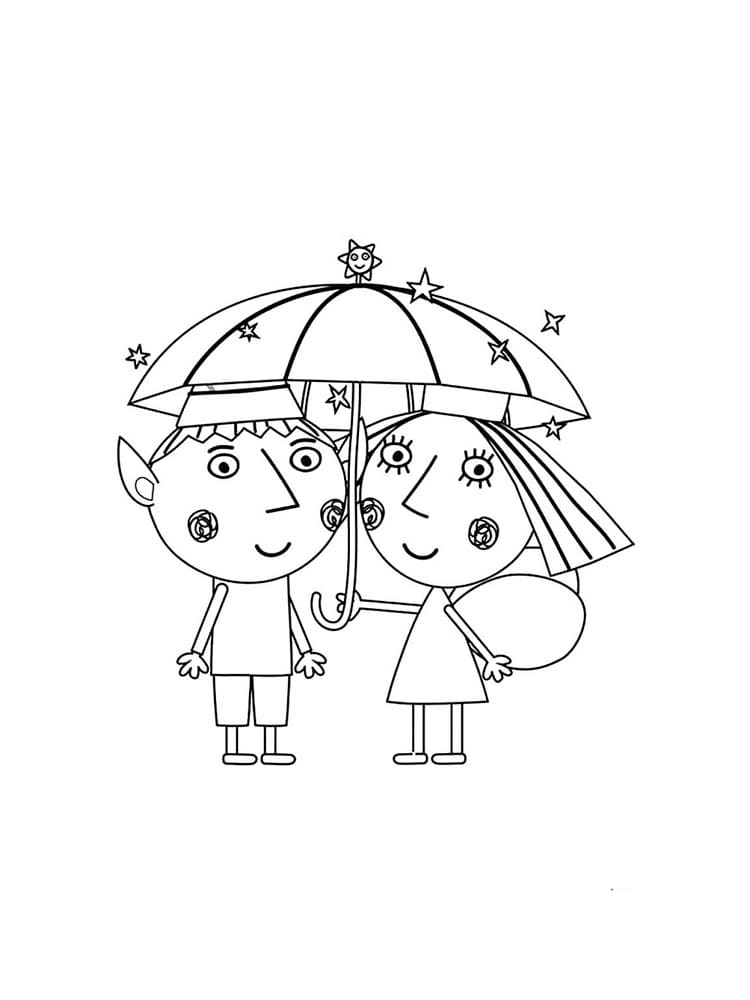Ben and Holly Free Printable Coloring Page