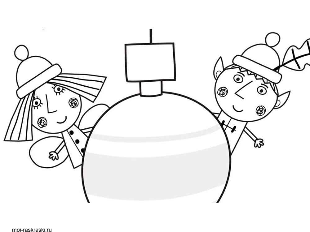 Ben and Holly Image Coloring Page