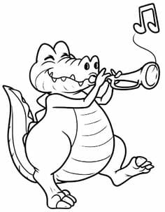 Black And White Crocodiles Coloring Page