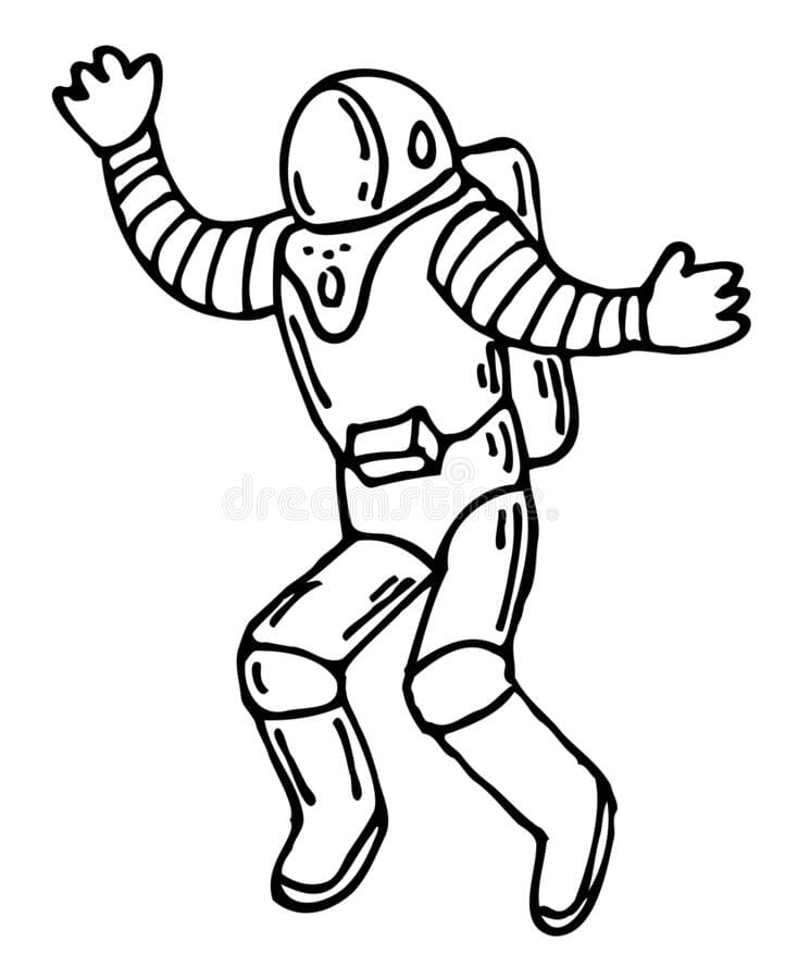 Black Outline Drawing Astronaut Coloring Coloring Page