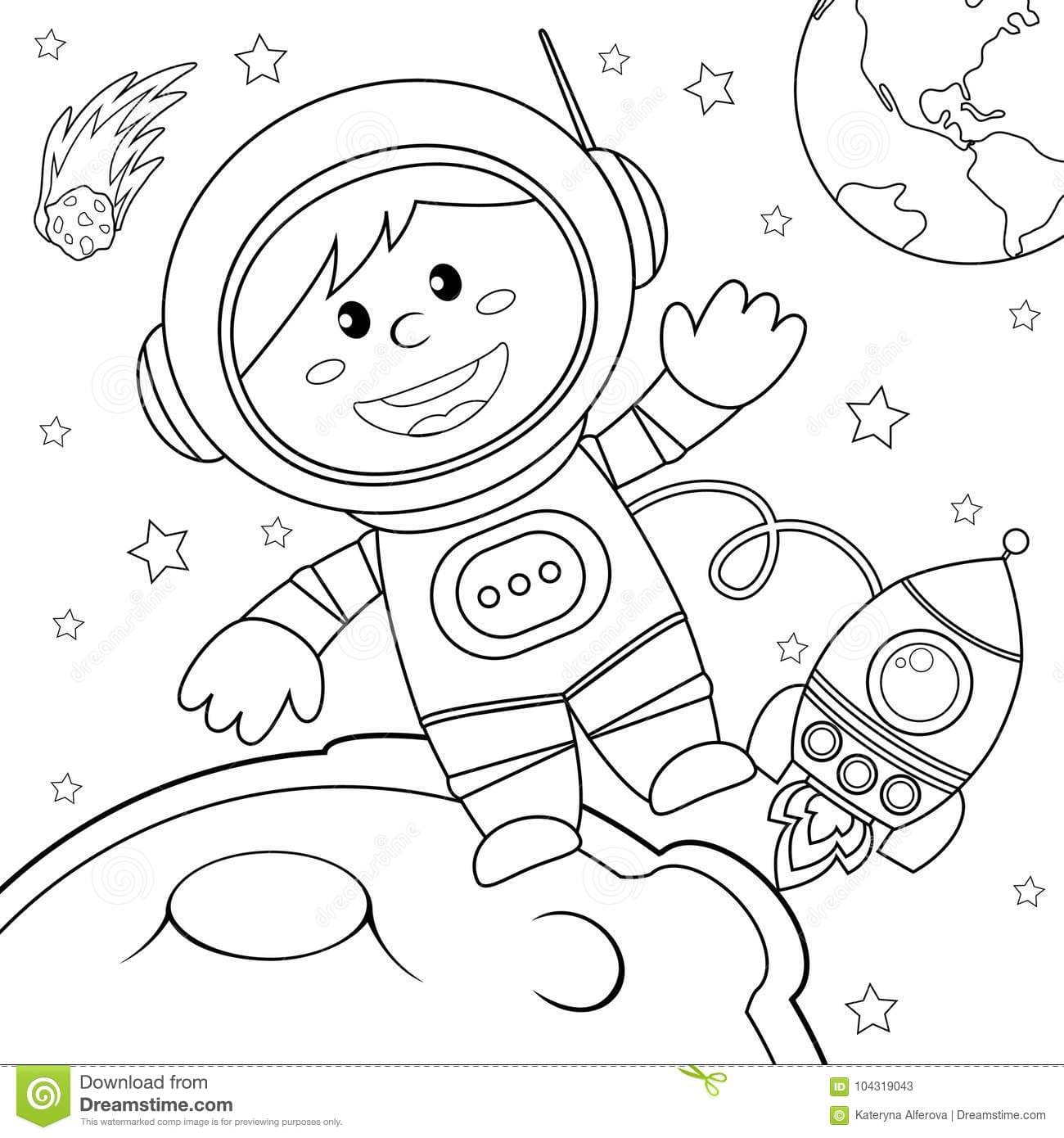 Black and white vector illustration for coloring book