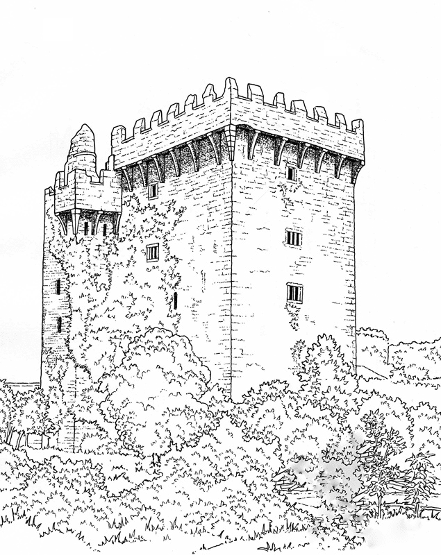 Blarney Castle Coloring Page