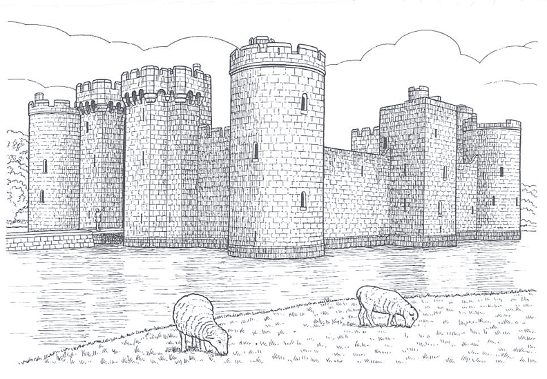 Bodiam Castle Coloring Page