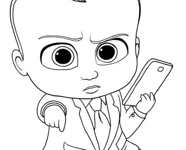 Boss Baby Call Coloring Page
