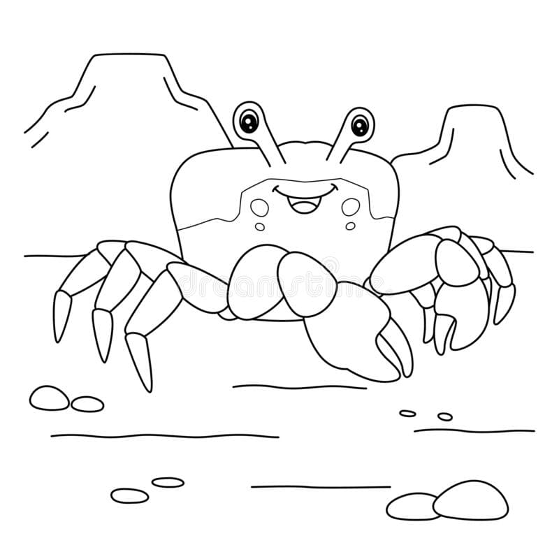 Crab free Coloring Page