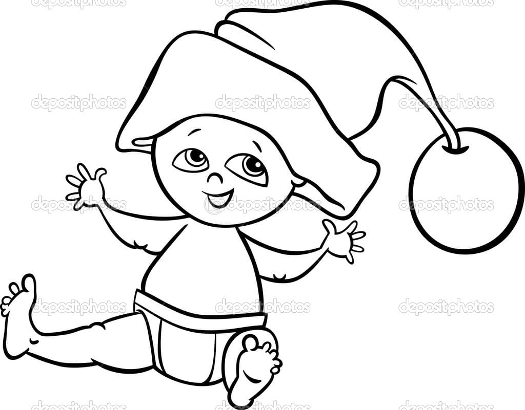 Cartoon Baby Boy Free Coloring Page