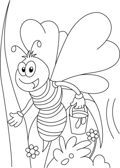 Cartoon Bumble Bee Image Coloring Page