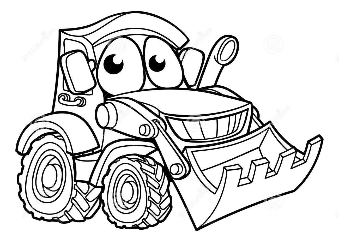 Cartoon Vehicle Bulldozer Digger