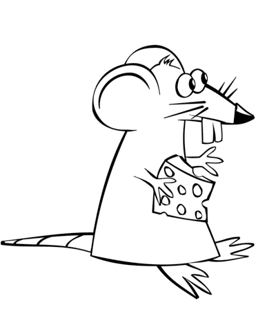 Cartoon Mouse with Cheese