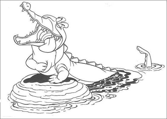 Cartoon Of Crocodile Laughing Coloring Page