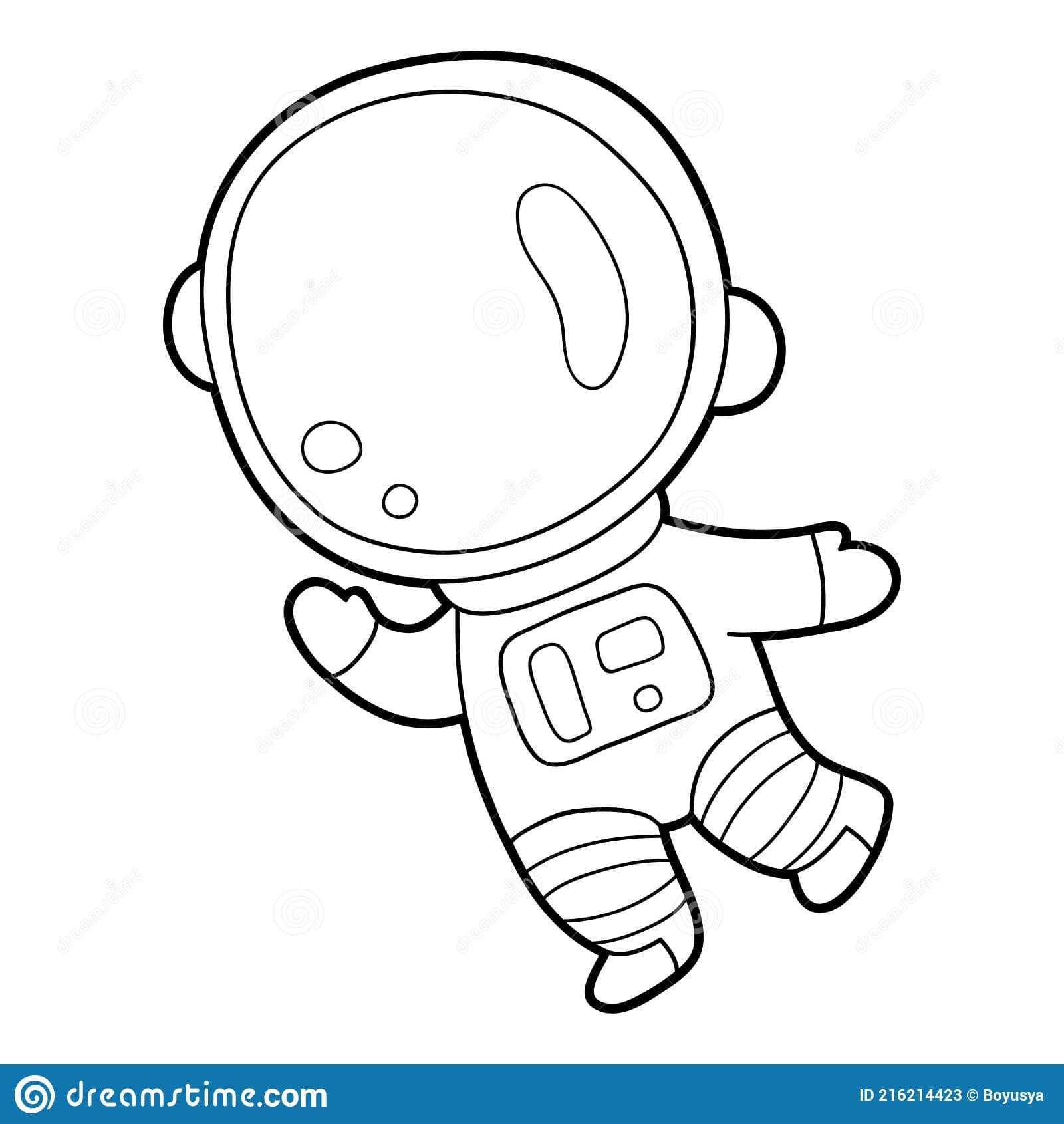 Cartoon Astronaut baby dancing Coloring Page