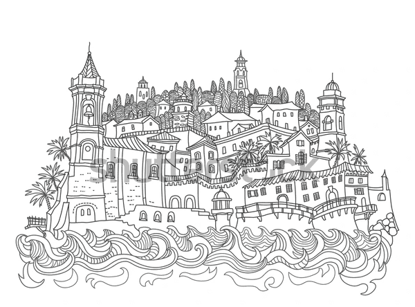 Castle For Children free Coloring Page