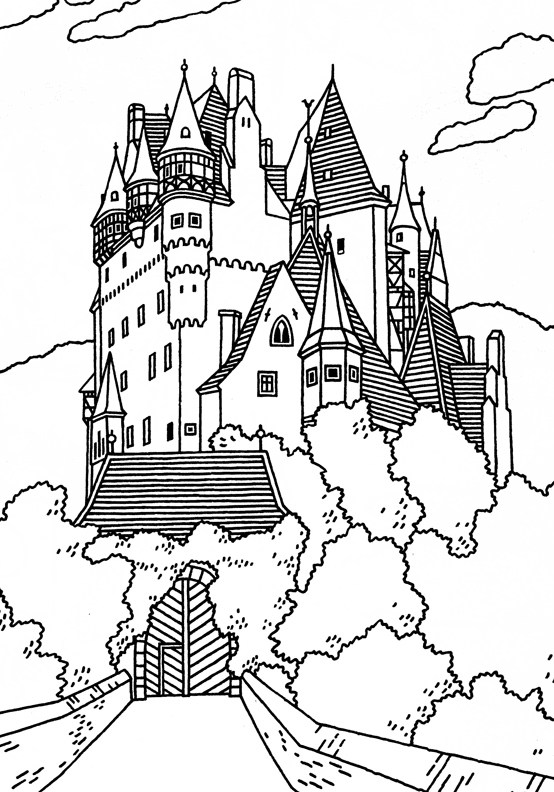 Castle For Children Coloring Page