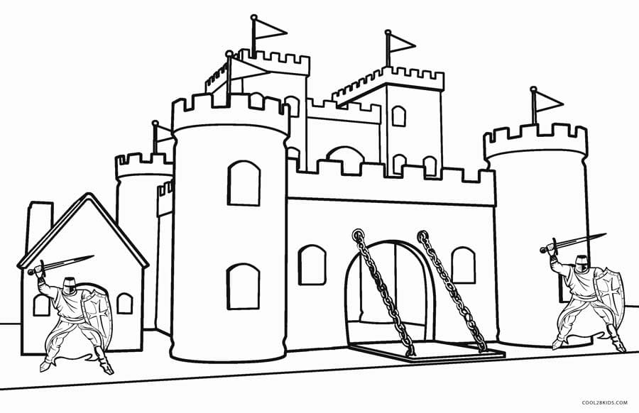 Castle and Knights Coloring Pages Coloring Page