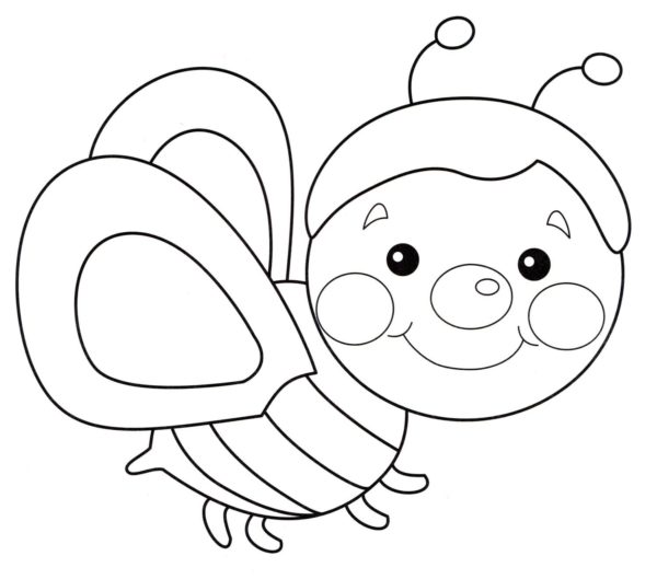 Cheeky bee ate nectar Coloring Page