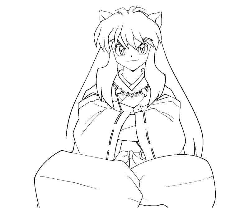 Chibi characters from the anime Inuyasha Coloring Page
