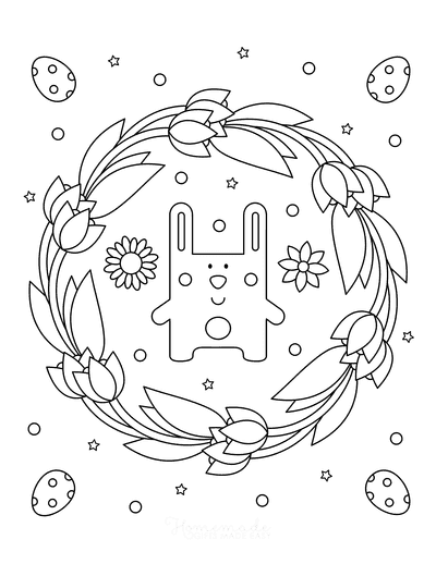 Children Decorating Eggs Picture Coloring Page