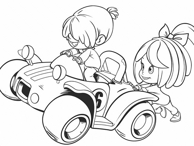 Cleo and Cuquin Car Coloring Coloring Page
